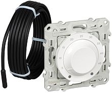 Терморегулятор механический с датчиком без рамки Schneider Electric Odace 0С +50С белый картинка